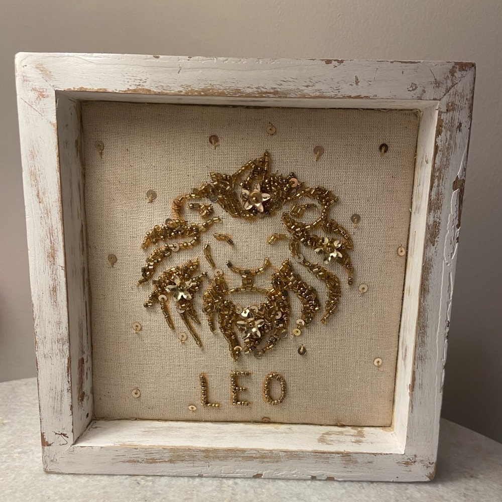Beaded Leo Zodiac Wall Art